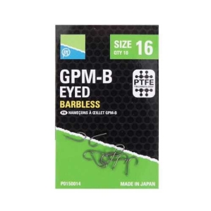 Hameçons sans barbe Preston Gpm-B Hameçons #16 Eyed