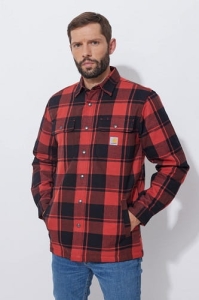 Carhartt Flanelle Sherpa Chemise Rouge Ocre M