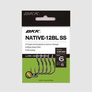 Hameçons sans ardillon BKK Native-12BL SS #2, paquet de 5