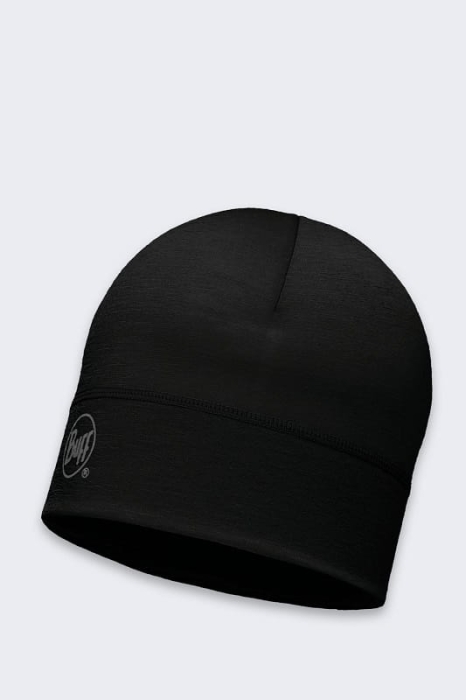 Czapka Buff Merino Wool 1 Layer Solid Black.jpg