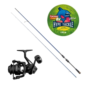 Set Hype Tackle H2 MLF 2.70m 3-15g + Moulinet Kraken Black Pearl 4000 + Hype Tackle WP8 Green Fluo 0.11mm 6.8kg 135m FEC