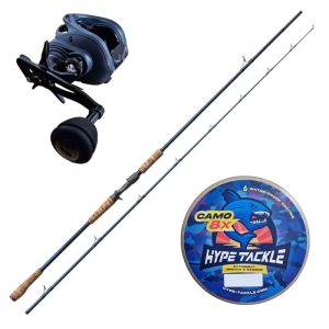 Ensemble Hype Tackle H5 2,51 m 130 g Cast + Kraken T300+ Hype Tackle WP8 Camo Blue 0,25 mm, 22 kg 150 m
