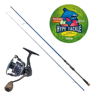 Ensemble Hype Tackle H2 Target Jig 2,51 m 7-28 g 2cz + Hype Tackle H2 4000 + Hype Tackle WP8 Red Fluo 0,15 mm 11,4 kg 135 m FEC