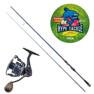 Zestaw Hype Tackle H2 Jig& Spin 2,51 m 4-18 g 2 cz + Hype Tackle H2 3000 + Hype Tackle WP8 Red Fluo 0,11 mm 6,8 kg 135 m FEC
