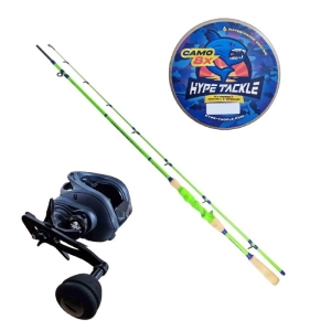 Zestaw Hype Tackle Fresh 2,44 m UP TO 100G 2cz C + Multiplicateur Kraken T300 + Hype Tackle WP8 Camo Blue 0,25 mm, 22 kg 150 m