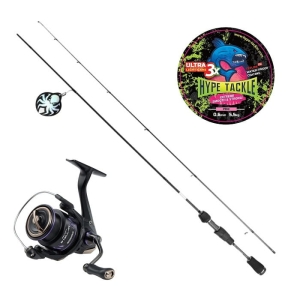 Kit Kraken Atomic UL 1.83M 0.3-2G Spin + Select Stellar 2000S + Hype Tackle ULG 3X Pink 0,06mm