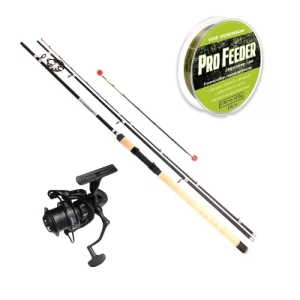 Ensemble Kraken Black Pearl Feeder 3,90 m 150 g 3+3 brins + Kraken Black Pearl Feeder 5500 V2 + Fil VDE-Robinson Pro Feeder 0,260 mm 230 m