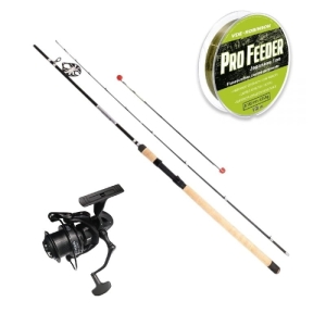 Ensemble Kraken Black Pearl Feeder 3,30 m 60 g 2+3 brins + Kraken Black Pearl Feeder 4500 V2 + Fil VDE-Robinson Pro Feeder 0,225 mm 230 m