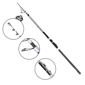 Canne Kraken Black Pearl TELE FLOAT 4,00m — Jusqu'à 20g — 6 brins