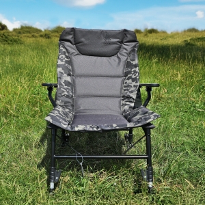 Fauteuil de pêche Kraken Visitor's Camo (150 kg) — Confort, Mobilité et Stabilité
