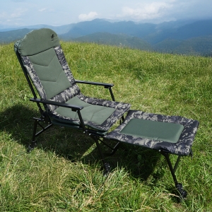 Fauteuil de pêche Kraken Premium Armchair L 150 kg + Repose-pieds