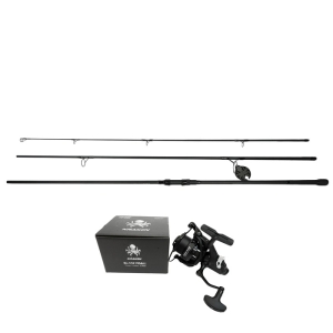 Kit Canne Kraken Black Pearl Carp 3,60 m (12 ft) 3 lbs (3 brins) + Moulinet Kraken Free Runner 4500 (Débrayable)