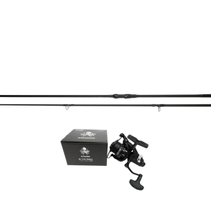 Kit Canne Kraken Black Pearl Carp 3,60 m (12 ft) 3 lbs (2 brins) + Moulinet Kraken Free Runner 4500 (Débrayable)