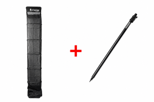 Ensemble Épuisette/Bourriche KRAKEN Black Pearl Fishing Net 3m + Pique KRAKEN Black Pearl Bankstick 75-125 cm