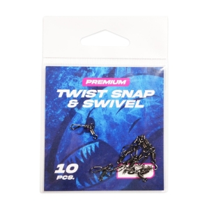Agrafe avec émerillon Hype Tackle Twist Snap Swivel #8 S