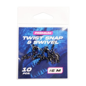Agrafe avec émerillon Hype Tackle Twist Snap Swivel #6 M