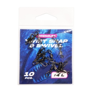 Agrafe avec émerillon Hype Tackle Twist Snap Swivel #4 L