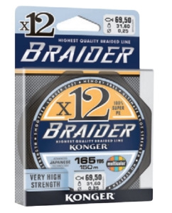BRAIDER X12 0.14mm fil de pêche 150m 18.4kg MULTIC