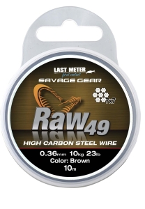Savage Gear Raw49 0.45mm 16kg 35lb Uncoated Brown 10m leader material