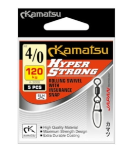 Émerillon avec goupille de sécurité HYPER STRONG 2/0 70kg 5 pcs