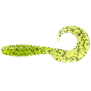 PoissonUP Fancy Grub 1" #055 Chartreuse/Black #055 Chartreuse/Noir 12pcs