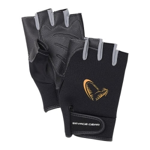 Savage Gear Gants Néoprène Demi DoigtNoir L