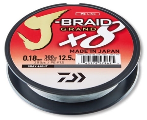 DAIWA J-BRAID GRAND X8 GRIS CLAIR 0.22mm 135m