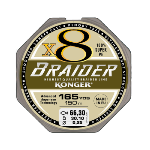 Plecionka BRAIDER X8 0,14mm 150m 17,5kg OLIVE GR