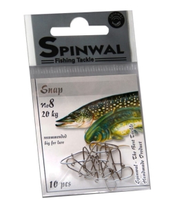 Spinwal no.8 20kg 10pcs Spinwal no.8 20kg 10pcs Spinwal no.8 snap avec émerillon.