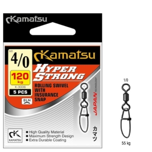 Spinmad Hyper Strong Kamatsu 1/0 55kg avec émerillon de sécurité