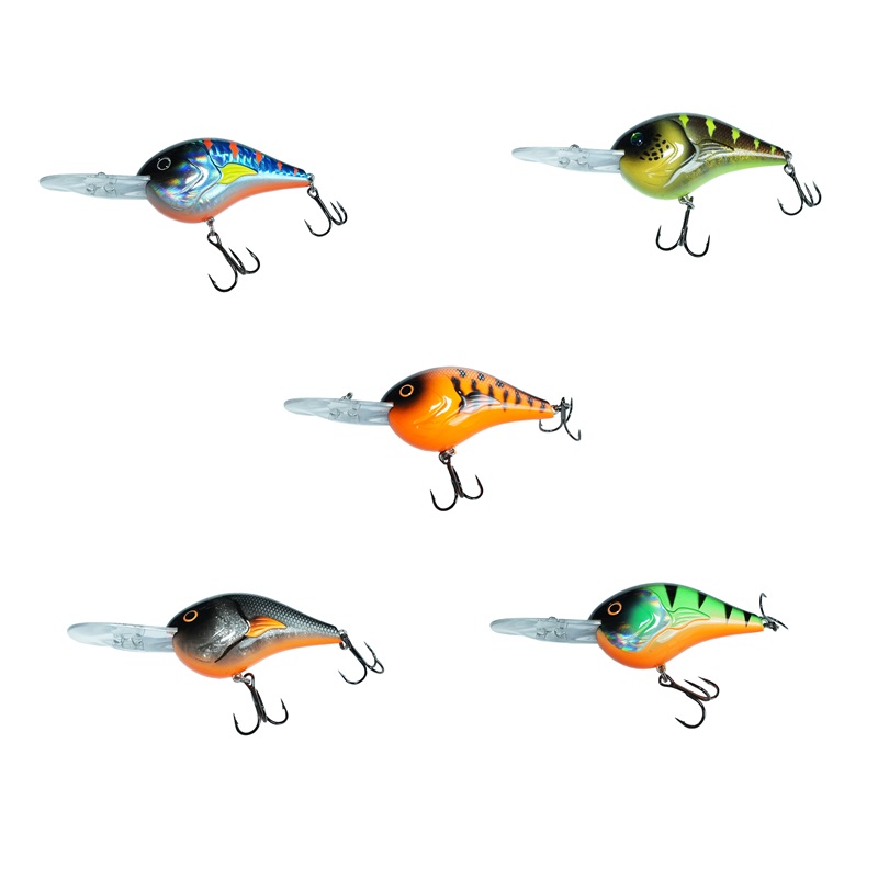 Kit de 5 leurres Wobblers Kraken Deep Seeker – 7,5 cm / 24 g – Profondeur de nage : 7 m – Flottants
